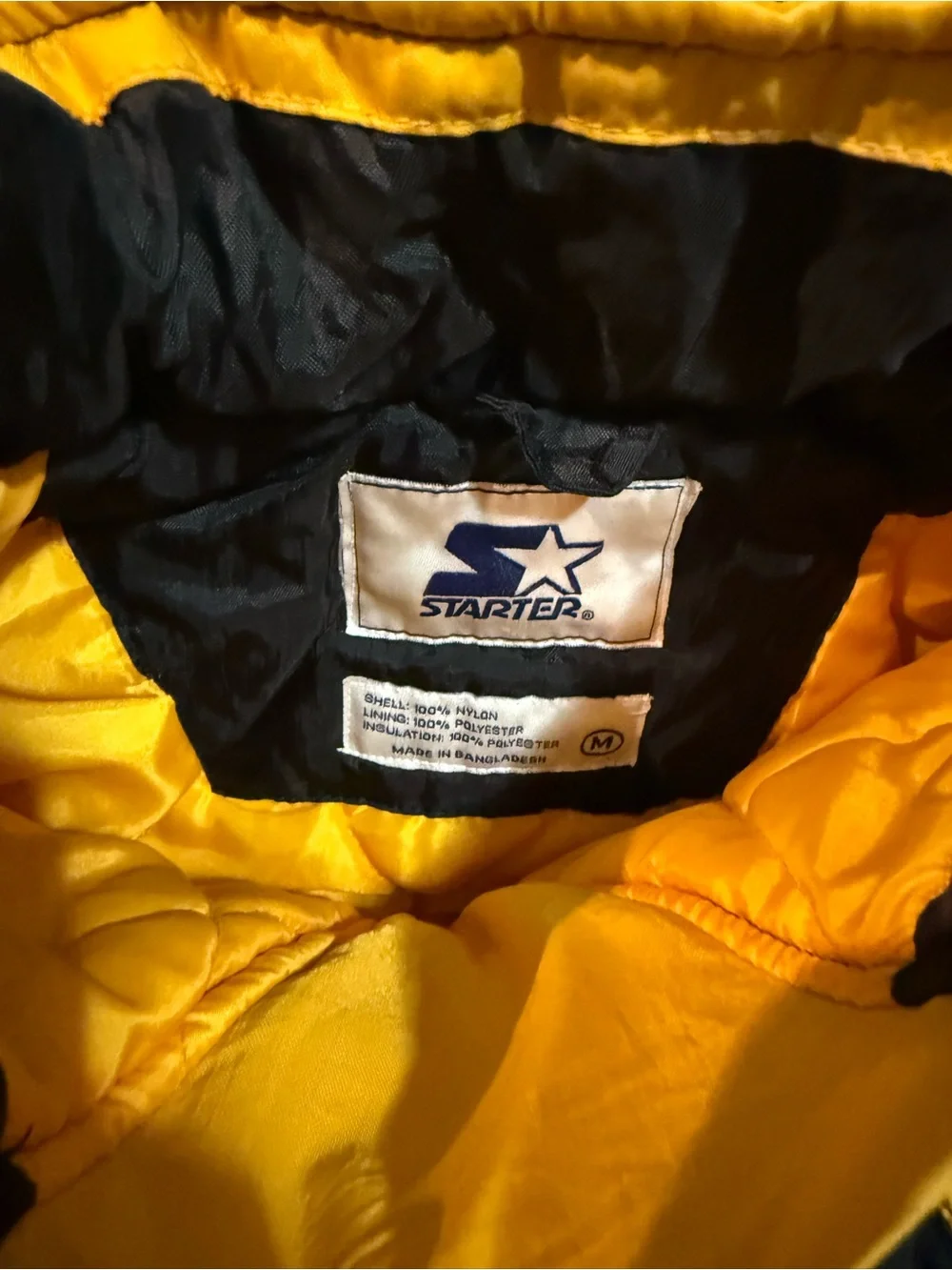 STARTER Black & Gold Steelers Pullover Puffer Jacket with Hood